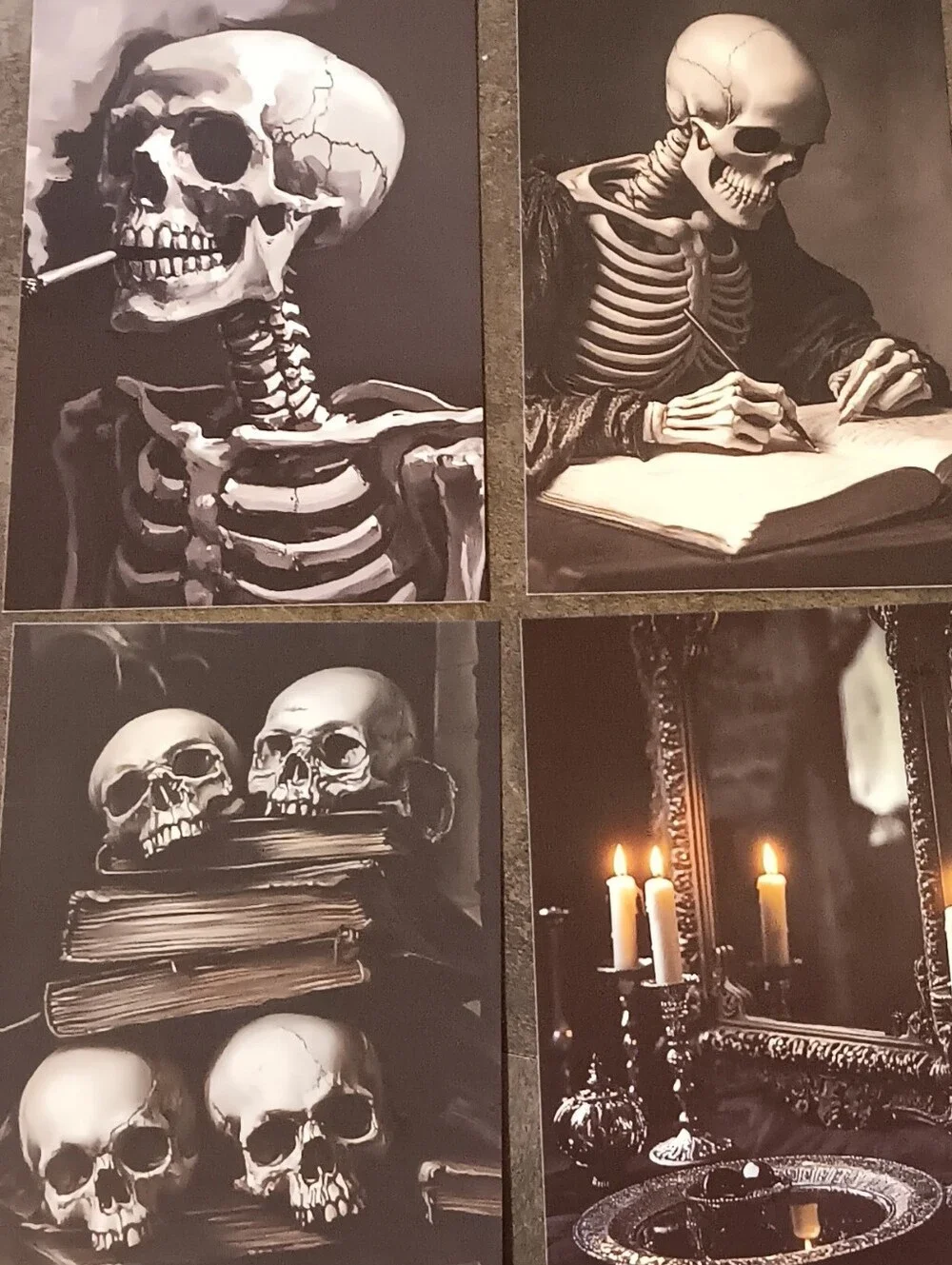 Dark Gothic Postcard Set Of 5, Academia Art Print Correspondence Notes 4x6